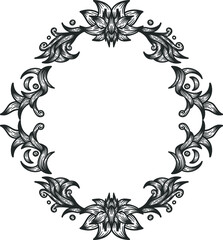 elegant flowery wreath vector