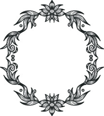 romantic floral wreath vector