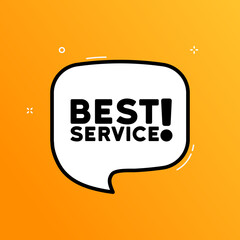 Speech bubble with best service text. Boom retro comic style. Pop art style. Vector line icon for Business and Advertising