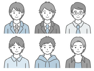 若い男性の上半身セット