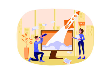 Business Activities Illustration concept. Flat illustration isolated on white background