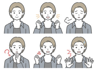 若い男性の色々な表情