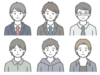 Fototapeta premium 若い男性の上半身セット