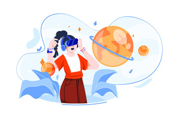 Experience Metaverse illustration concept