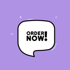 Speech bubble with order now text. Boom retro comic style. Pop art style. Vector line icon for Business and Advertising