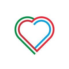 unity concept. heart ribbon icon of italy and luxembourg flags. vector illustration isolated on white background