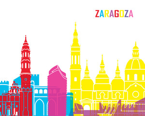 Fototapeta premium Zaragoza skyline pop