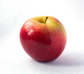 Beautiful juicy red-yellow apple isolated on white background