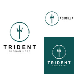 Trident logo using a design concept vector illustration template.