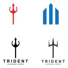 Trident logo using a design concept vector illustration template.