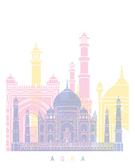 AGRA SKYLINE POSTER PASTEL