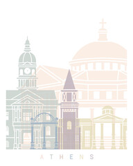 ATHENS GA SKYLINE POSTER PASTEL