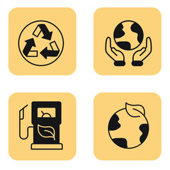 Ecology icons set . Ecology pack symbol vector elements for infographic web