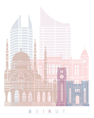 BEIRUT SKYLINE POSTER PASTEL