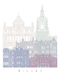 BILBAO SKYLINE POSTER PASTEL
