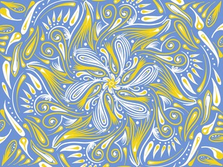 Mandala ornament creative work. Seamless pattern background with mandala ornamental, creative work background design illustration. Digital art illustration	