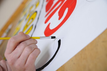 hand malt malen zeichnen tusche unterricht künstler kreativv malfarben schule kindergarten