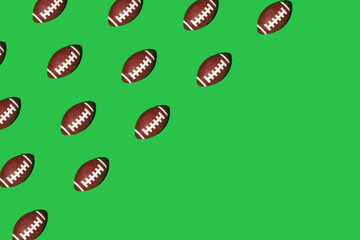 American college high school junior striped football. Seamless pattern, isometric view. - obrazy, fototapety, plakaty