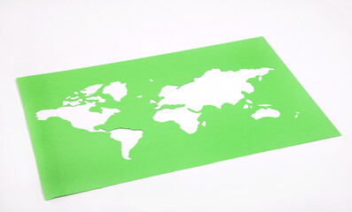 weltkarte landschaft kontinente weltmeere grün geschenk ausgeschnitten