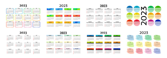 Fototapeta na wymiar Calendar for 2023 isolated on a white background