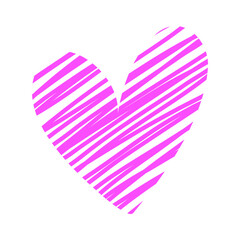
Pink heart vector isolated on white background. Heart icon in a flat design. Doodle heart.