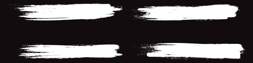White brush stroke set isolated on background. Collection of trendy brush stroke vector for white ink paint, grunge backdrop, dirt banner, watercolor design and dirty texture. Brush stroke vector