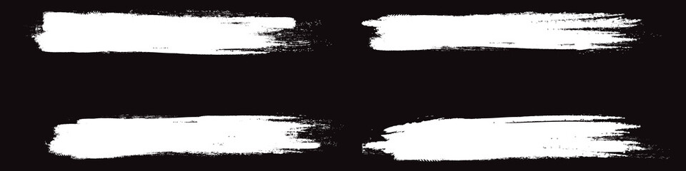 White brush stroke set isolated on background. Collection of trendy brush stroke vector for white ink paint, grunge backdrop, dirt banner, watercolor design and dirty texture. Brush stroke vector