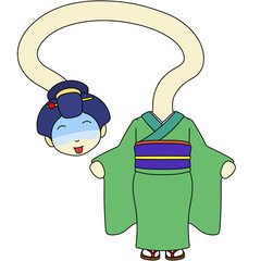 ろくろ首のイラスト