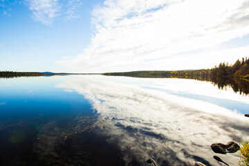 Autumn landscape in Muonio, Lapland, Northern Finland