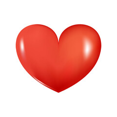 Red heart. Realistic 3d design icon heart symbol love. Vector illustration