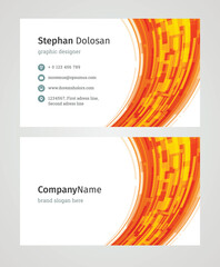 Minimalist Business Card Design Template. Modern Creative and Clean Corporate Design. Vector Illustration. Front and Back Sides with Colorful Abstract Background