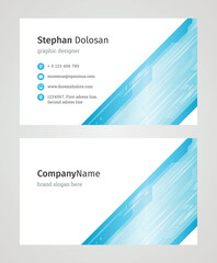 Minimalist Business Card Design Template. Modern Creative and Clean Corporate Design. Vector Illustration. Front and Back Sides with Colorful Abstract Background