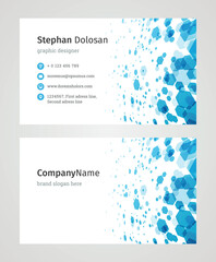 Minimalist Business Card Design Template. Modern Creative and Clean Corporate Design. Vector Illustration. Front and Back Sides with Colorful Abstract Background