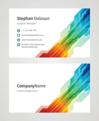 Fototapeta premium Minimalist Business Card Design Template. Modern Creative and Clean Corporate Design. Vector Illustration. Front and Back Sides with Colorful Abstract Background