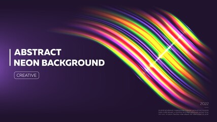 Abstract background with a colorful stripe iridescent in the light. Vector.