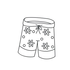 Mens swimming trunks outline icon. Simple linear sketch vector illustration