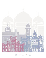 DHAKA SKYLINE POSTER PASTEL