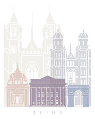 DIJON  SKYLINE POSTER PASTEL