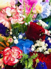 bouquet of roses and flowers