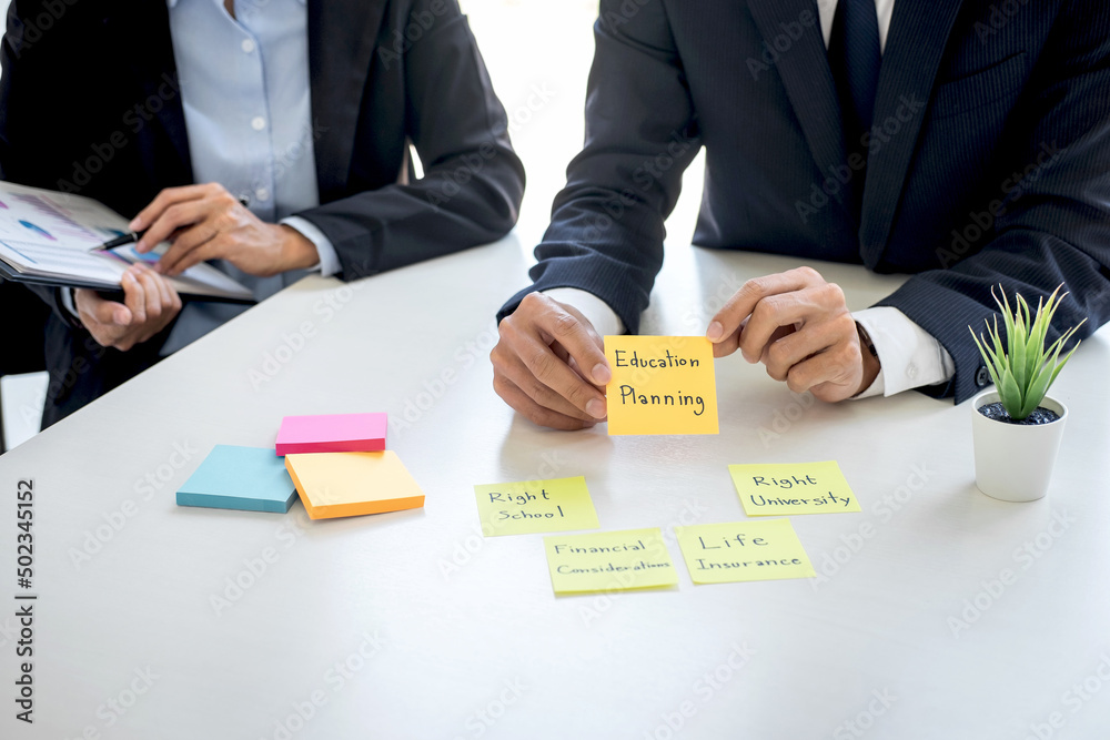 Poster wealth management and financial concept, team of business accounting analyzing and calculation on va