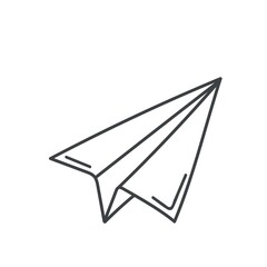 Paper plane outline icon. Simple linear sketch vector illustration