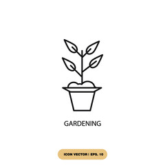 gardening icons  symbol vector elements for infographic web