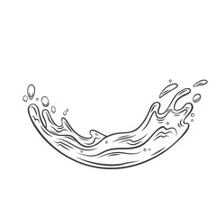 Drops and splashes of water. Outline vector illustration of the water splash element.