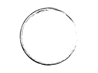 Grunge circle made with art brush.Grunge oval shape made for marking.