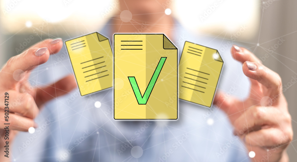 Wall mural concept of document validation