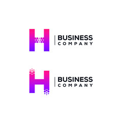 Abstract Letter H Logo design with Pixels Hexagon Shape for Technology and Digital Business Company