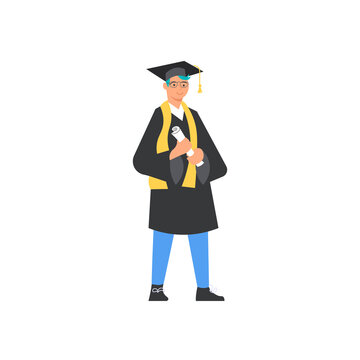 Graduated man in academic dress and square cap