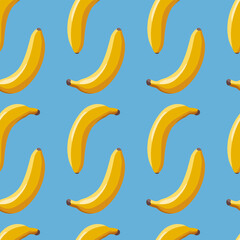 pattern ripe bananas on a blue background
