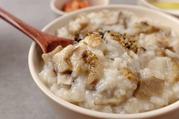 Abalone porridge with abalone made by boiling rice