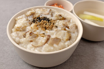 Abalone porridge with abalone made by boiling rice